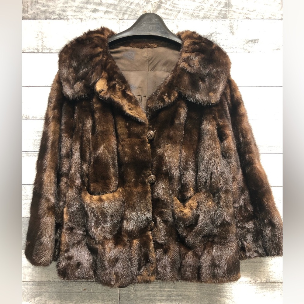 Vintage genuine mahogany mink jacket